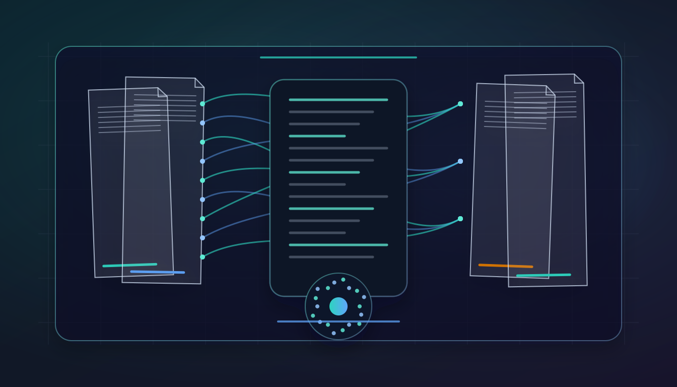 Illustration of an LLM reasoning across multiple full documents at once